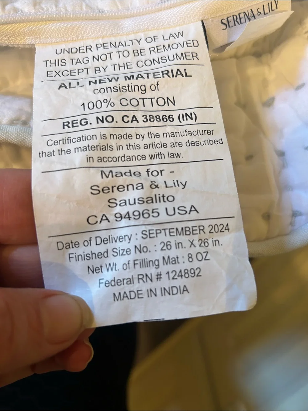 Serena and Lily Baywood Quilted Euro Sham